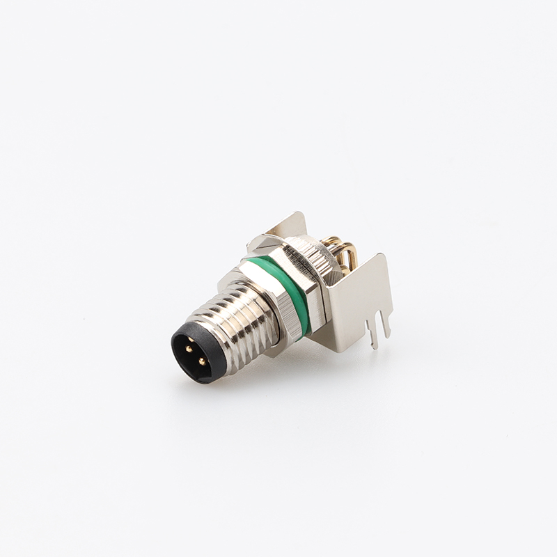 M8 B編碼 面板式法蘭座PCB彎公頭 前鎖