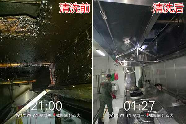 大型油煙機(jī)清洗前后對比